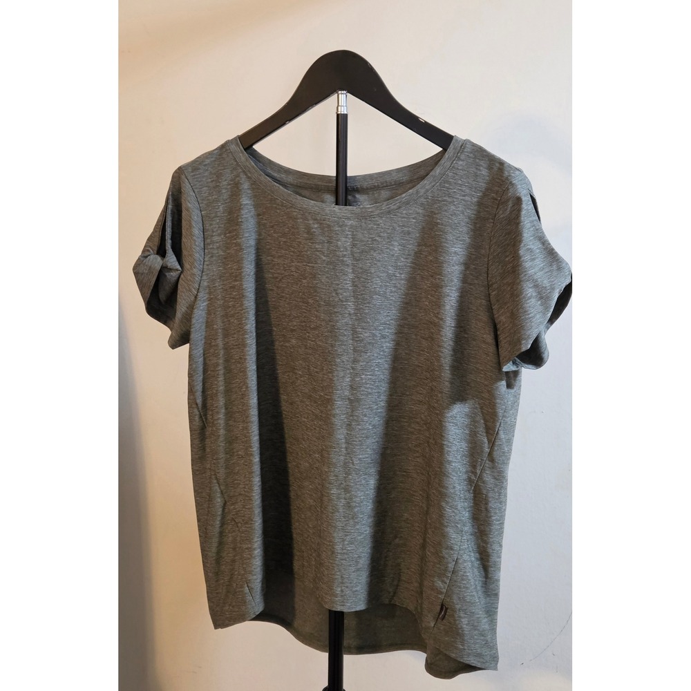 Eddie Bauer Short Sleeve T-Shirt Women's Size Large Gray Spandex Blend